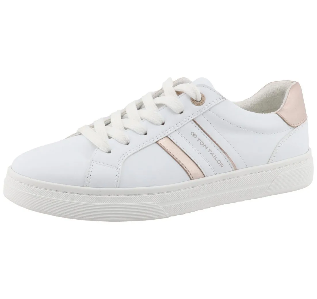 TOM TAILOR Sneaker, Freizeitschuh, Halbschuh, Schnürschuh, Kontrastbesatz an der Ferse