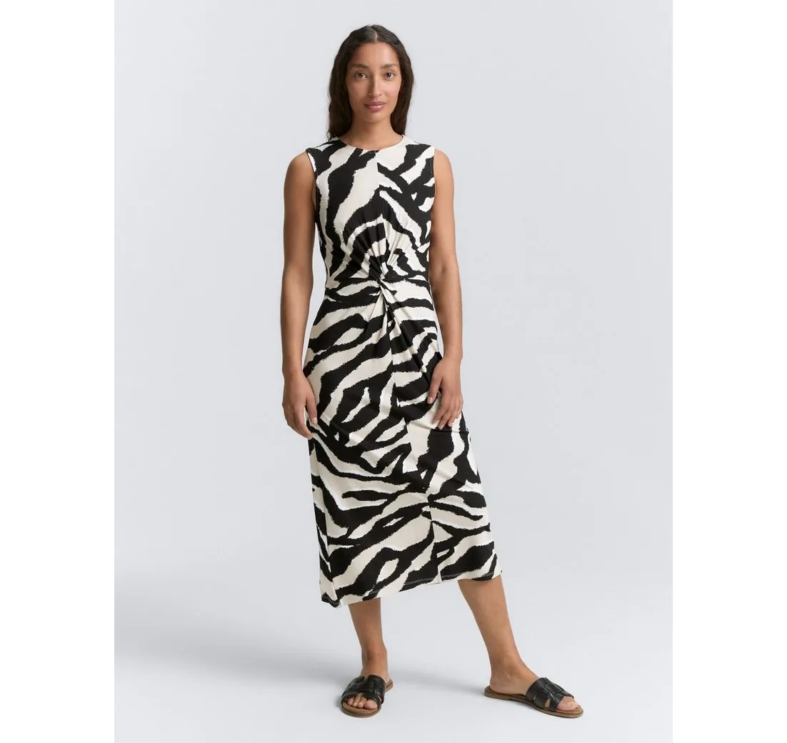 TOM TAILOR Sommerkleid Jersey Midi-Kleid mit Knoten-Detail