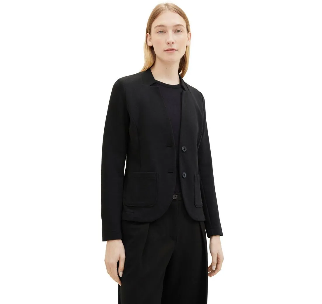 TOM TAILOR Sweatblazer Ottoman mit aufgesetzten Taschen und Struktur