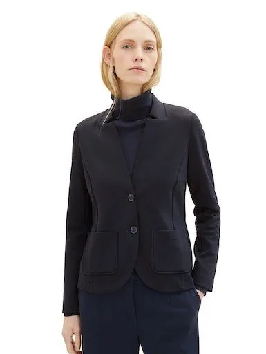 TOM TAILOR Sweatblazer Ottoman mit aufgesetzten Taschen und Struktur
