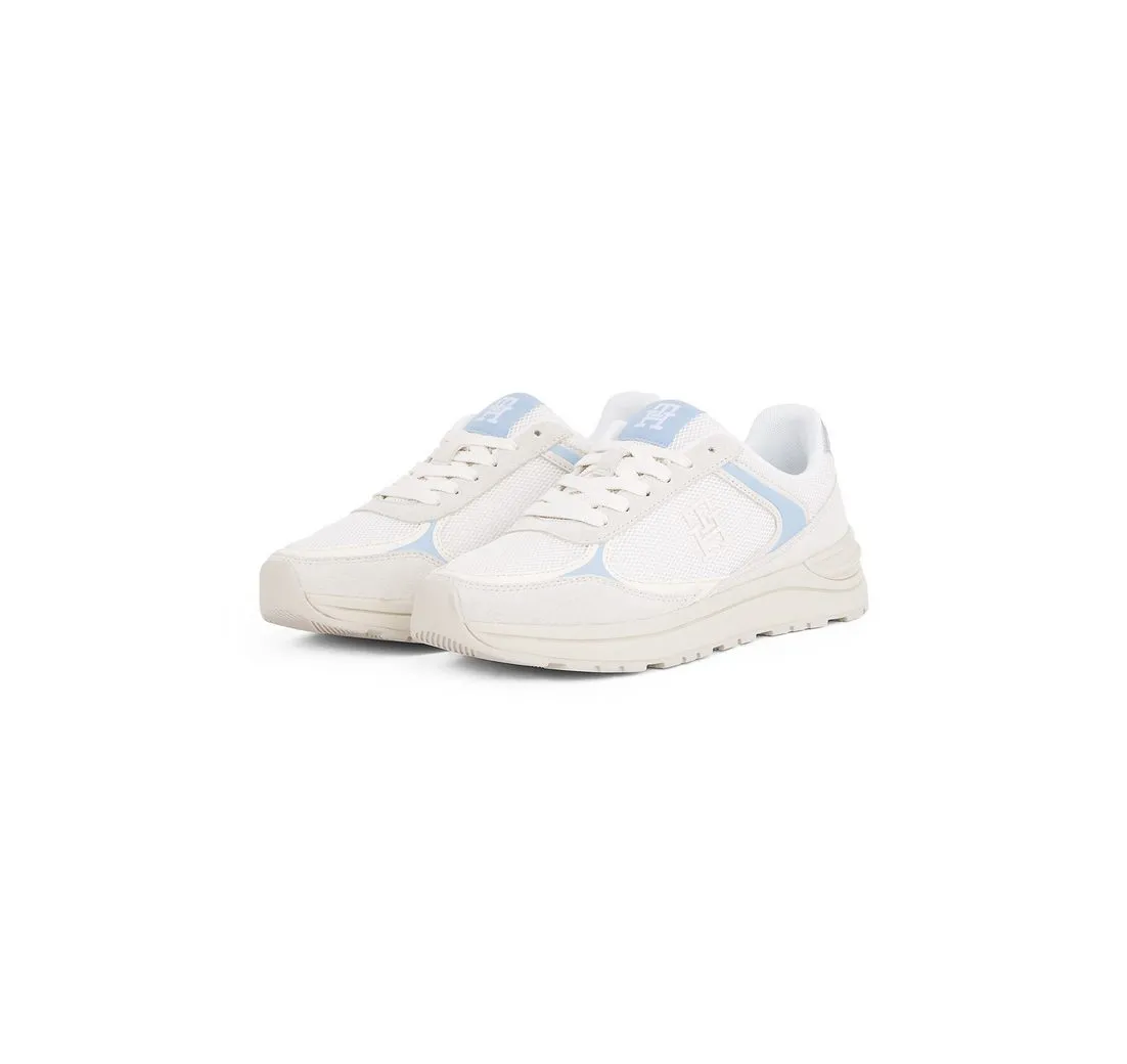 TOMMY HILFIGER CASUAL FASHION RUNNER MIX Keilsneaker, Freitzeitschuh, Halbschuh, Schnürschuh im Kontrast-Look
