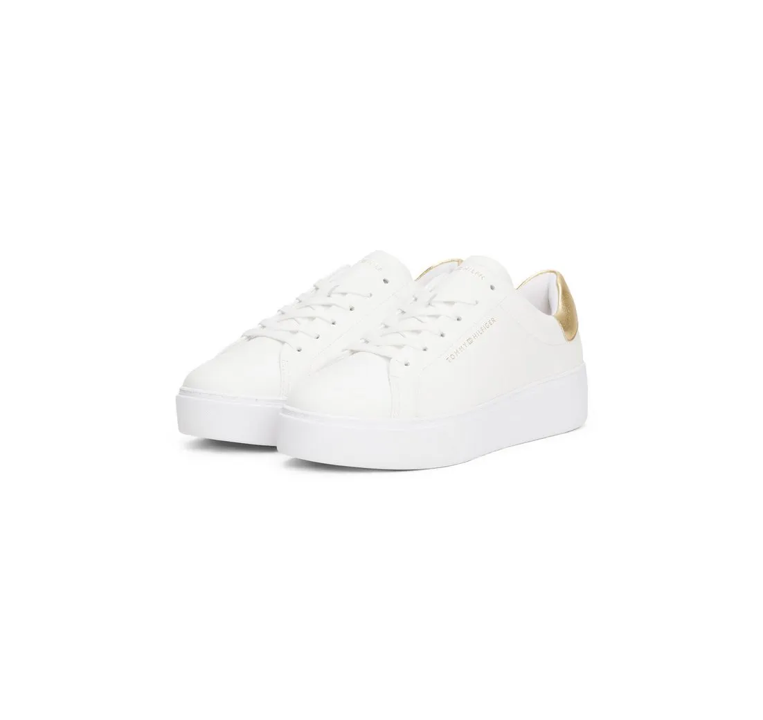 TOMMY HILFIGER ESSENTIAL PLATFORM COURT SNEAKER Plateausneaker, Freizeitschuh, Halbschuh, Schnürschuh mit gepolstertem Schaftrand