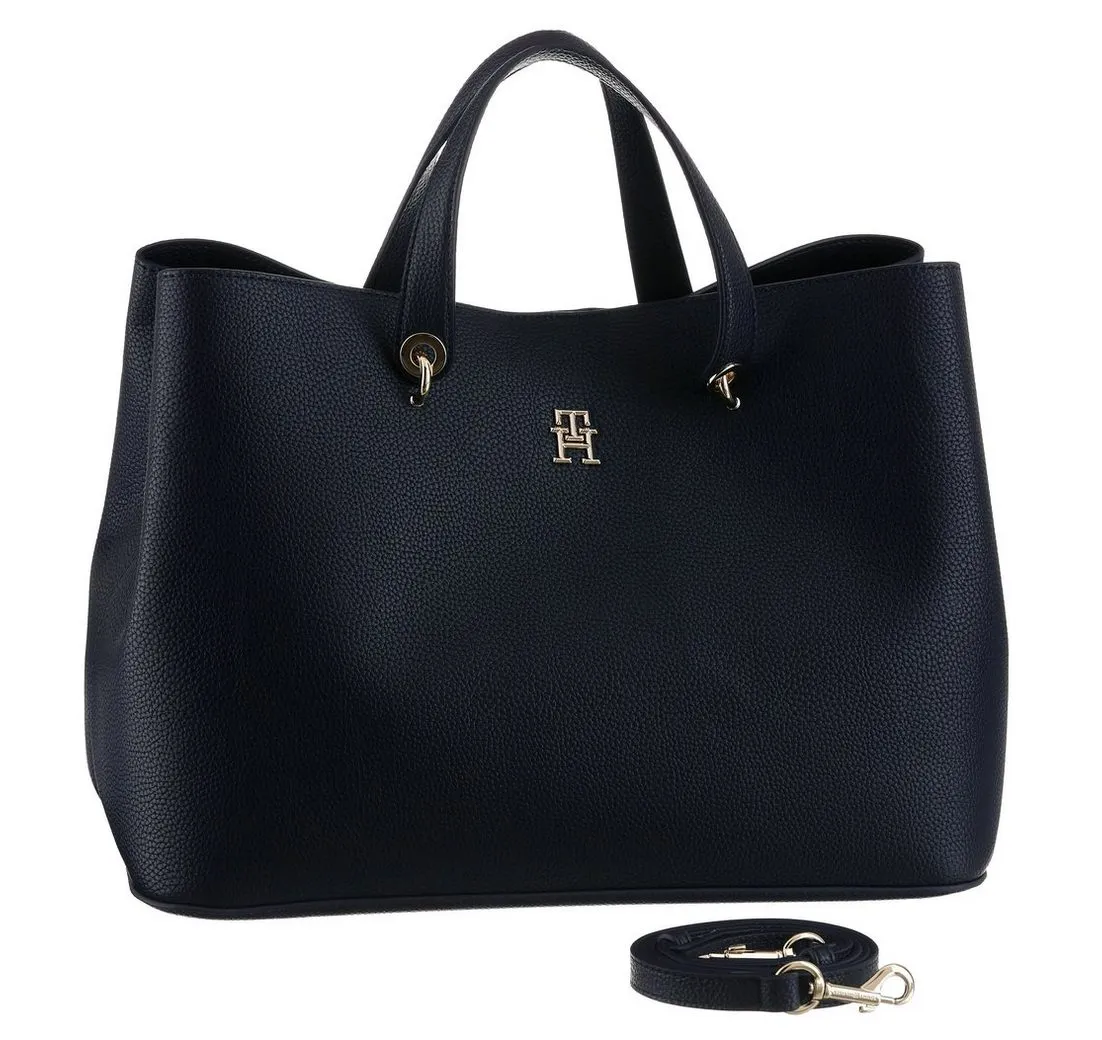 Tommy Hilfiger Henkeltasche TH EMBLEM SATCHEL, mit TH-Emblem vorne