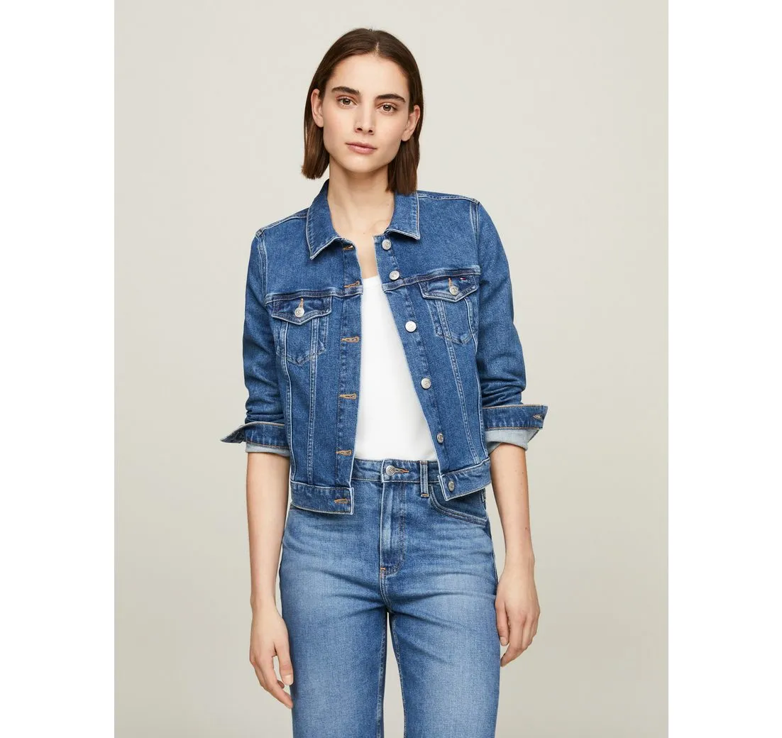 TOMMY HILFIGER Jeansblazer DNM SLIM JACKET MEL mit Markenlabel