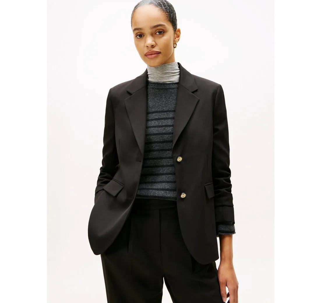 TOMMY HILFIGER Longblazer TIMELESS WOOL REG STRT SB BLAZER mit Wolle