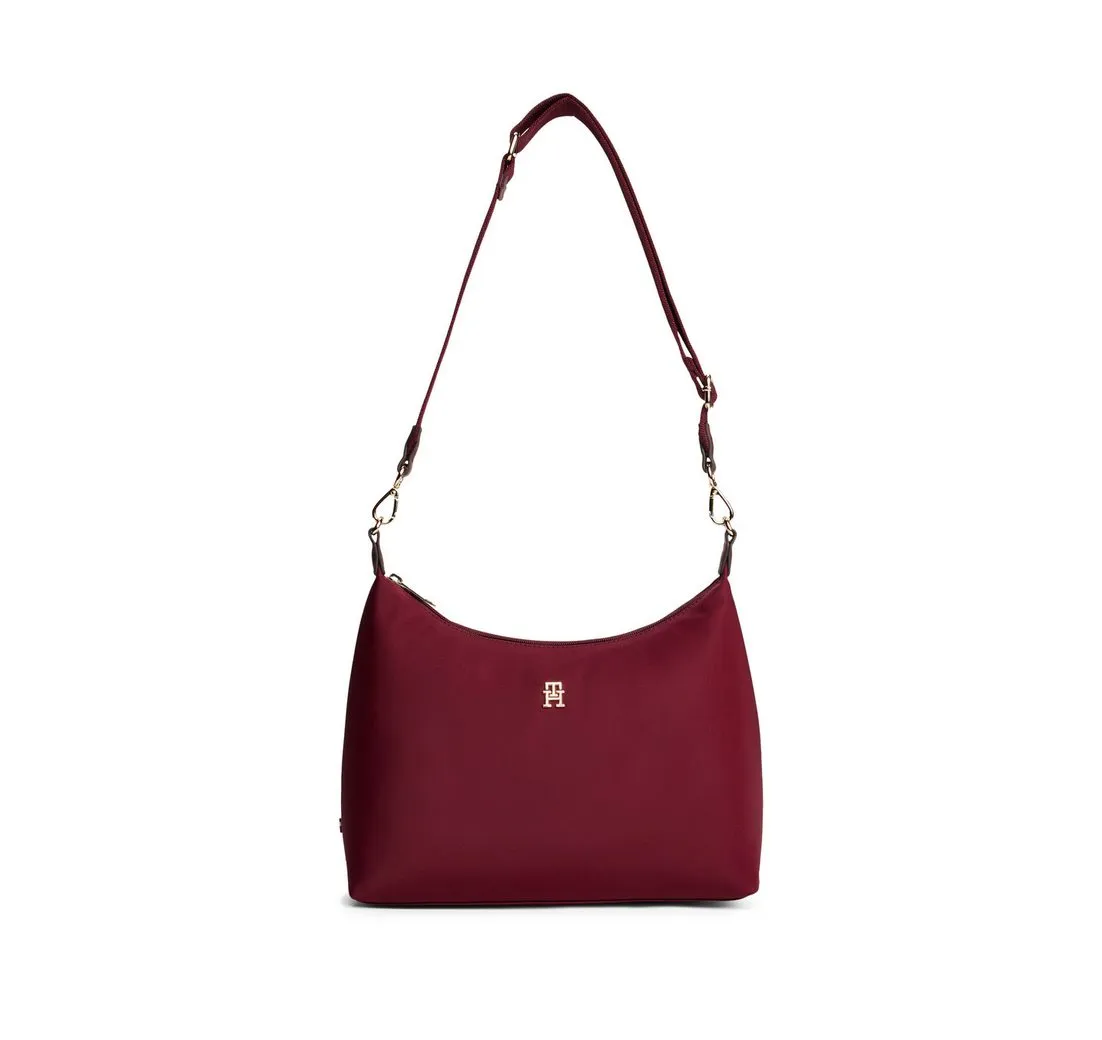 Tommy Hilfiger Schultertasche POPETTE SHOULDER BAG, Damen Umhängetasche, Tragetasche mit TH-Schmuckelement