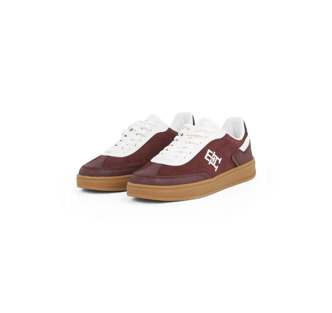 TOMMY HILFIGER TH HERITAGE SNEAKER PERF Plateausneaker, Freizeitschuh, Halbschuh, Schnürschuh mit TH-Logostickerei