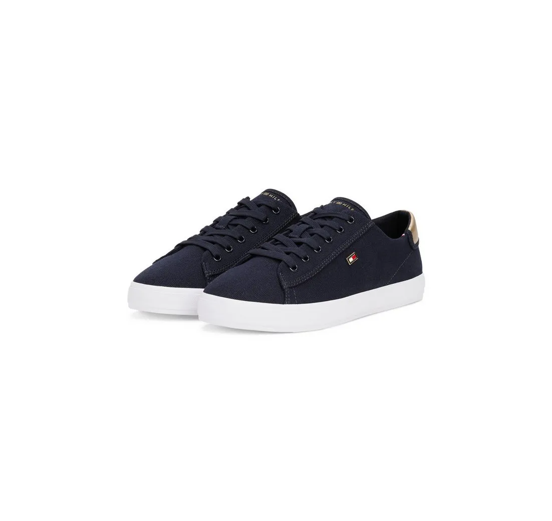 TOMMY HILFIGER VULC CANVAS LACE UP SNEAKER Plateausneaker, Freizeitschuh, Halbschuh, Schnürschuh, in schmaler Form