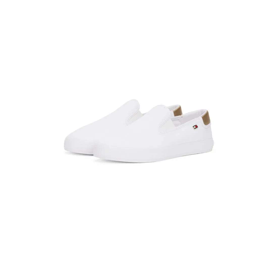 TOMMY HILFIGER VULC CANVAS SLIP-ON SNEAKER Slip-On Sneaker, Plateau, Freizeitschuh, Halbschuh mit Kontrastbesatz, schmale Form