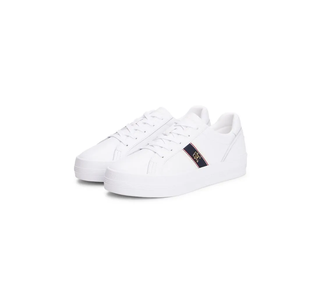 TOMMY HILFIGER VULC WEBBING SNEAKER Plateausneaker, Freizeitschuh, Halbschuh, Schnürschuh mit TH-Logo-Schmuckelement