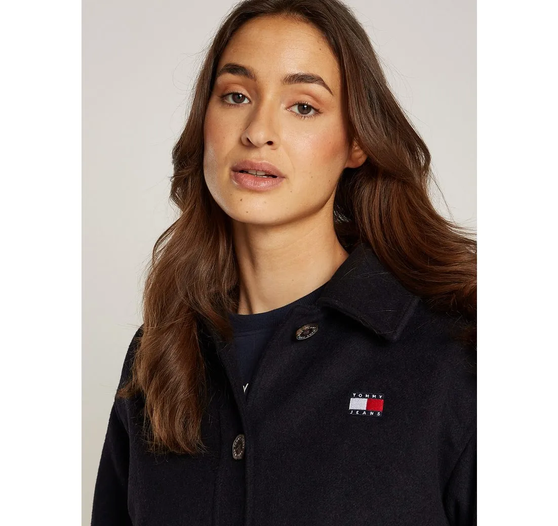 TOMMY JEANS CURVE Kurzmantel TJW WOOL COAT EXT in Großen Größen, mit Wollanteil