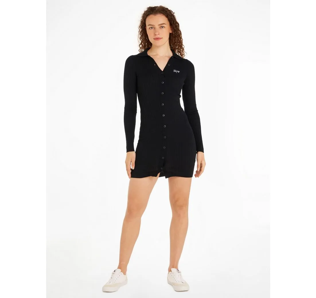 TOMMY JEANS Polokleid TJW SCRIPT POLO SWEATER DRESS mit Tommy Jeans Script Logo-Schriftzug