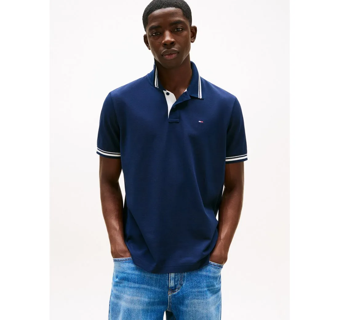 TOMMY JEANS Poloshirt TJM REG TIPPED POLO EXT Mit Rundhalsausschnitt