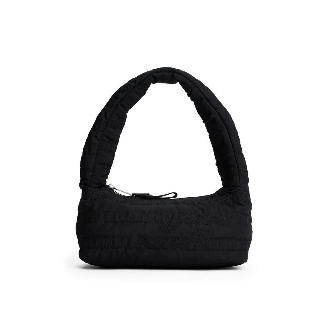 Tommy Jeans Schultertasche TJW URBAN AOP SHOULDER BAG, Damen Hobobag, Umhängetasche mit auffälliger Logostickerei