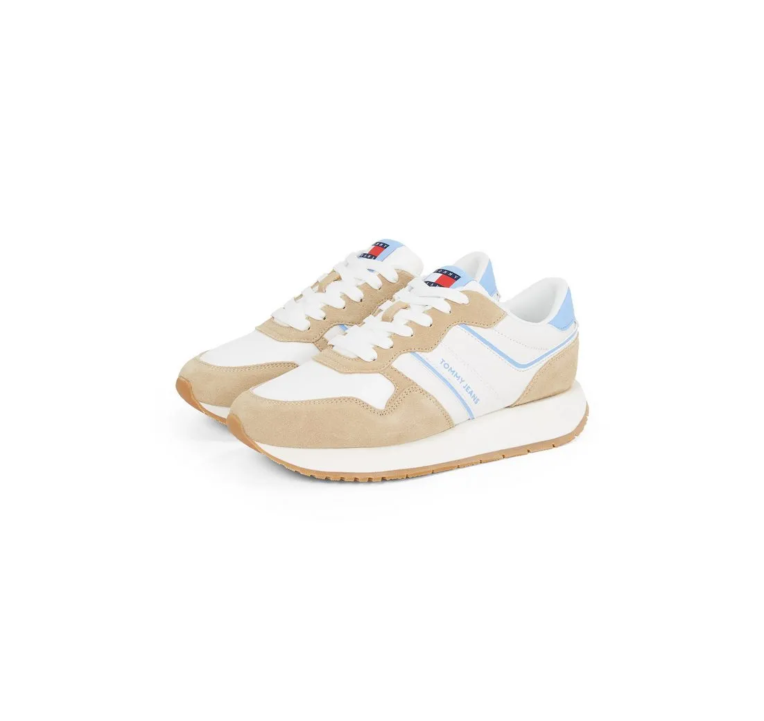TOMMY JEANS TJW EVA RUNNER LIGHT Plateausneaker, Freizeitschuh, Halbschuh, Schnürschuh mit Kontrastbesätzen