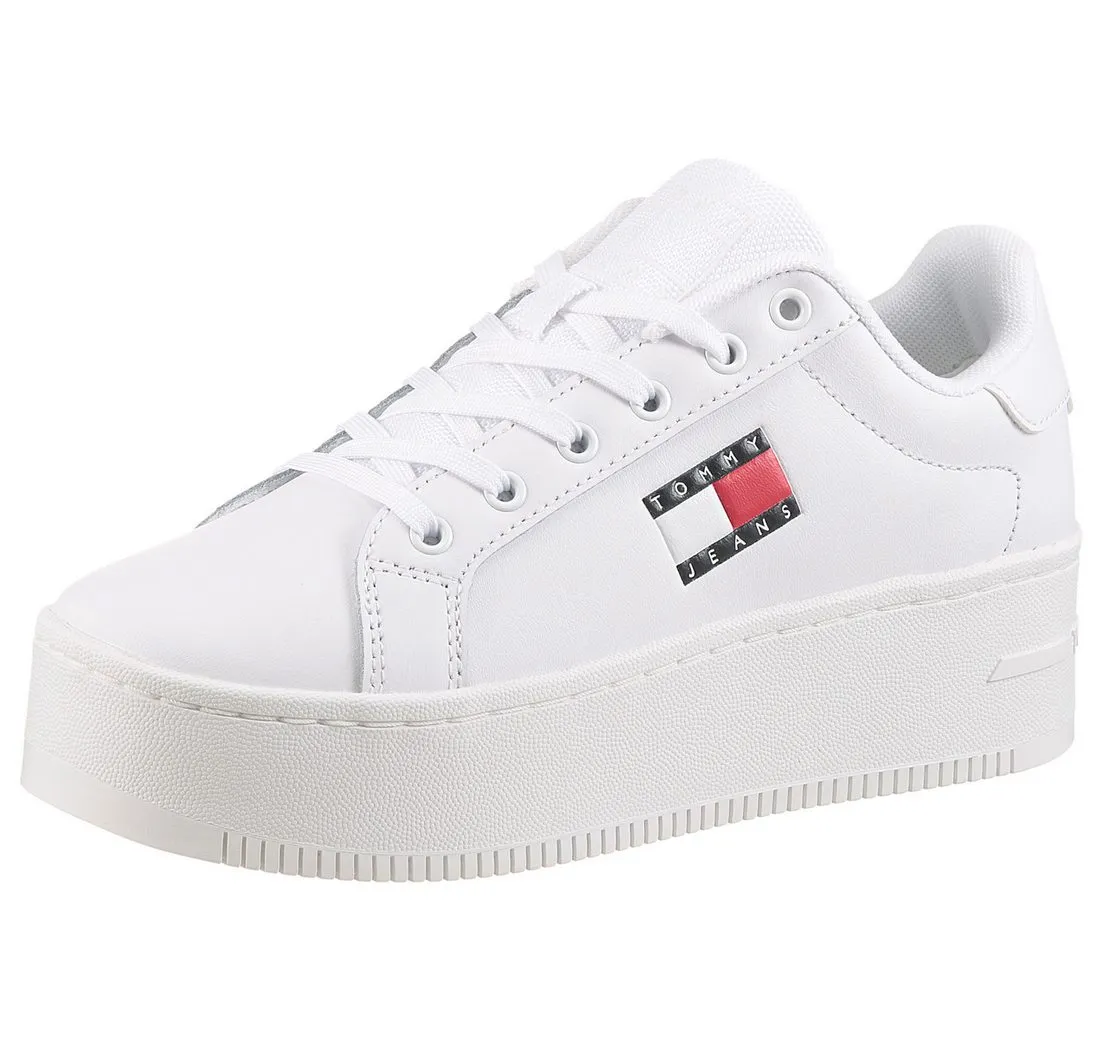 TOMMY JEANS TJW FLATFORM SNEAKER Plateausneaker, Freiezeitschuh, Halbschuh, Schnürschuh mit Schaftrandpolsterung