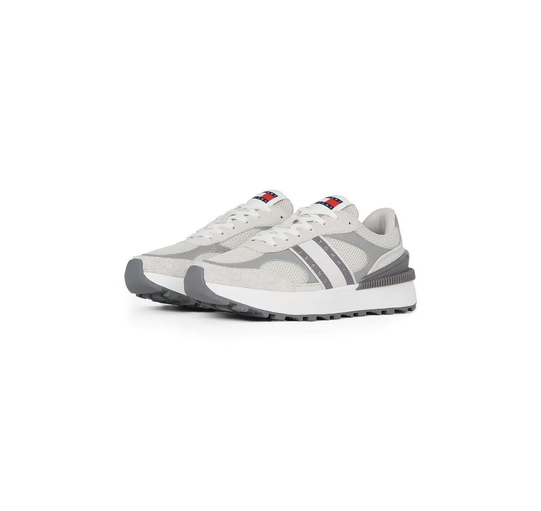 TOMMY JEANS TJW TECH RUNNER Plateausneaker, Freizeitschuh, Halbschuh, Schnürschuh mit Kontrastbesätzen