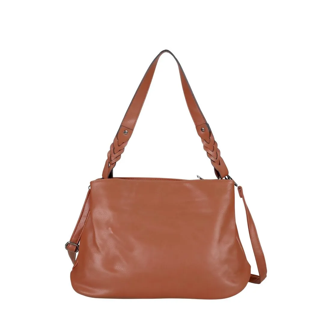 TONI&FRIENDS Schultertasche Flecht Zauber, mit drei separaten RV-Fächern