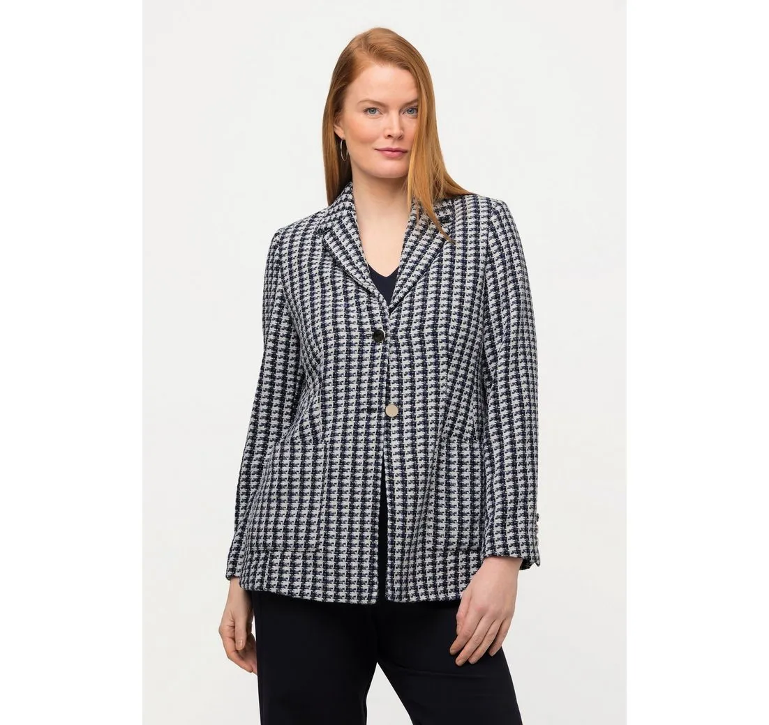 ULLA POPKEN Blusenblazer Blazer leicht tailliert Reverskragen Bouclé