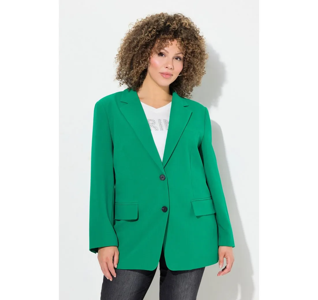 ULLA POPKEN Blusenblazer Blazer oversized Reverskragen Knopfverschluss
