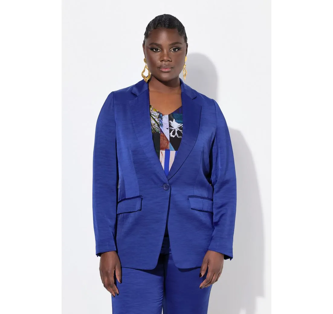 ULLA POPKEN Blusenblazer Blazer Struktur Reverskragen Knopfverschluss