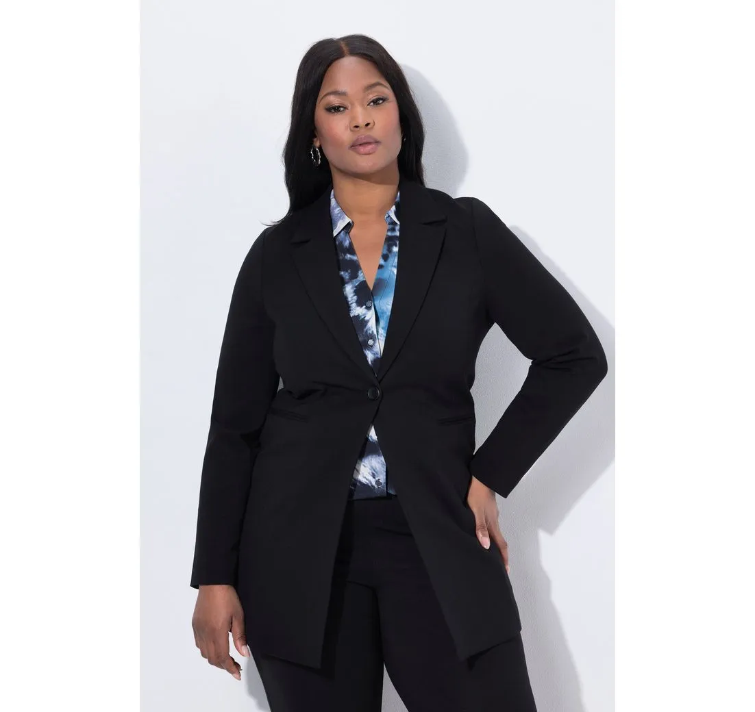 ULLA POPKEN Blusenblazer Punto-Blazer Reverskragen Langarm Komplettfutter