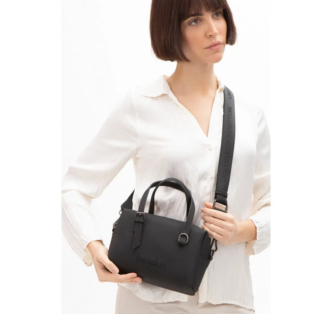 United Colors of Benetton Henkeltasche 2-in-1 Damen Handtasche & Umhängetasche – Crossbody Bag – Tote Bag (abnehmbarer Schulterriemen), Leder Optik mit Schultergurt – ideal für Alltag, Büro & Freizeit