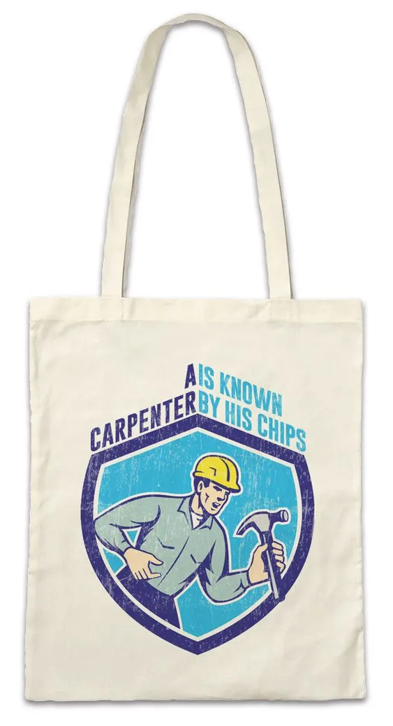 Urban Backwoods Beuteltasche A Carpenter Is Known Stofftasche Schreiner Meister Handwerk (1-tlg), Schreinerei Zimmermann Zunft Hammer