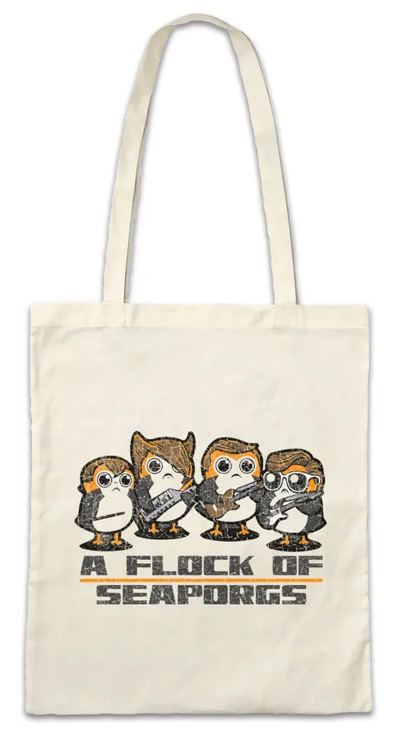 Urban Backwoods Beuteltasche A Flock Of Seaporgs Stofftasche Star Penguin Porg Porgs Wars Pinguin (1-tlg), Hamster Fun Music Sänger