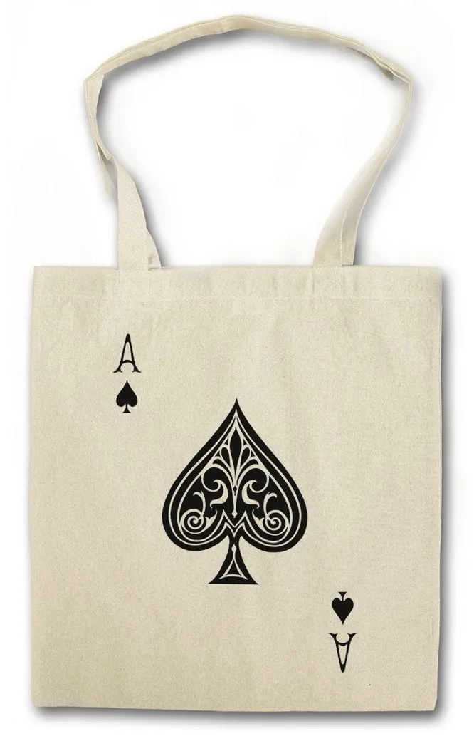 Urban Backwoods Beuteltasche Ace Of Spades I Stofftasche Pik As Spade Ace Poker Card Casino Karte (1-tlg), Royal Flush Spielkarte Las