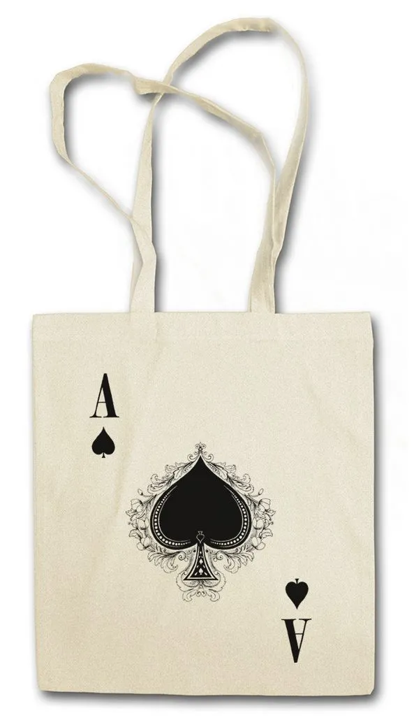 Urban Backwoods Beuteltasche Ace Of Spades III Stofftasche Pik As Spade Ace Poker Card Casino Karte (1-tlg), Royal Flush Spielkarte Las
