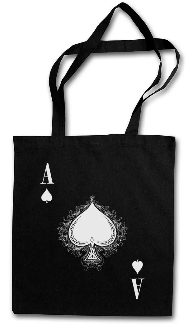 Urban Backwoods Beuteltasche Ace Of Spades IV Stofftasche Spade Ace Poker Card Casino Karte Royal (1-tlg), Flush Pik Tattoo As
