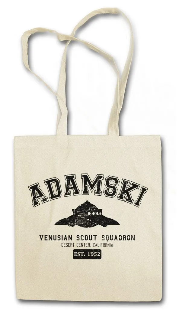 Urban Backwoods Beuteltasche Adamski Venusian Scout Squadron Stofftasche George Alien UFO Ship TR3B (1-tlg), Fliegende Untertasse Mufon George