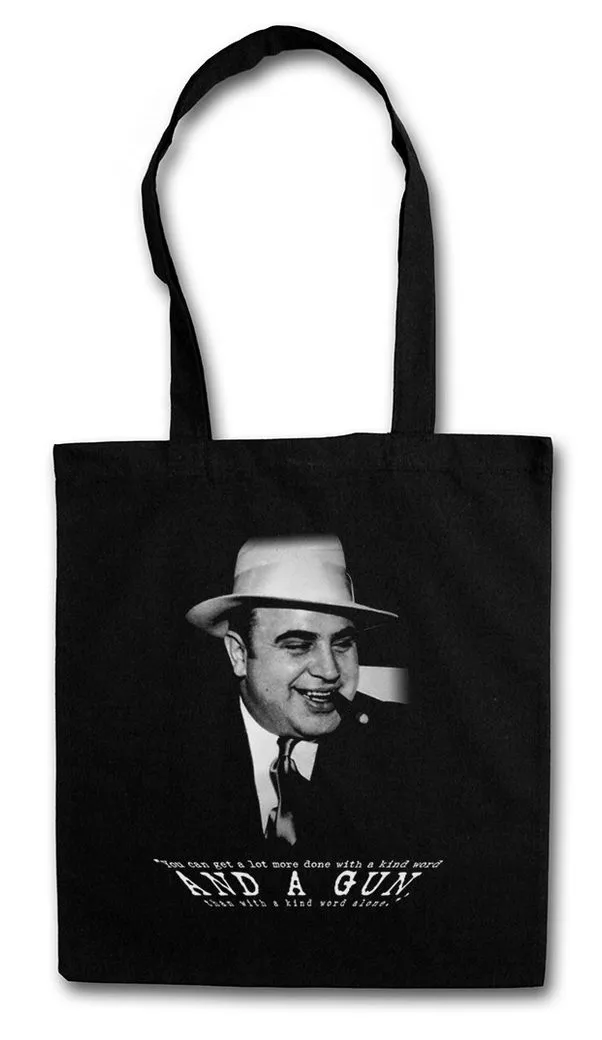 Urban Backwoods Beuteltasche Al Capone Classic Portrait Stofftasche Mafia Mob Familia Chicago US (1-tlg), Gangster Godfather USA Prohibition