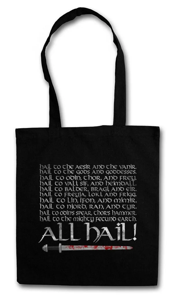 Urban Backwoods Beuteltasche All Hail Stofftasche Viking Vikings Wikinger Thor Odhin Walhalla (1-tlg), Midgard Loki Yggdrasil Norse