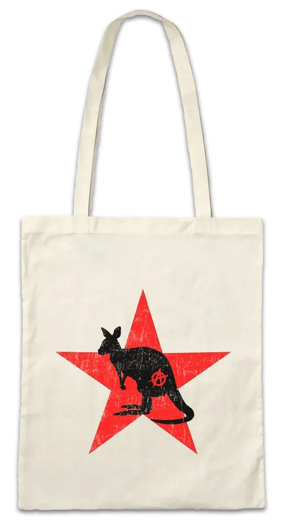 Urban Backwoods Beuteltasche Anarchy Kangaroo Stofftasche Socialism Communism Anarchie Känguruh (1-tlg), Anarchy Punk Rock Sozialismus