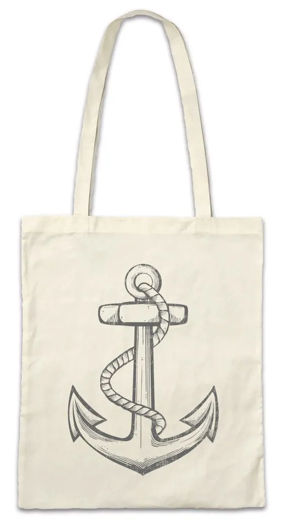 Urban Backwoods Beuteltasche Anchor I Stofftasche Sailor Anker Tattoo Oldschool Jerry Art Nautical (1-tlg), Star Stern Wheel Matrose