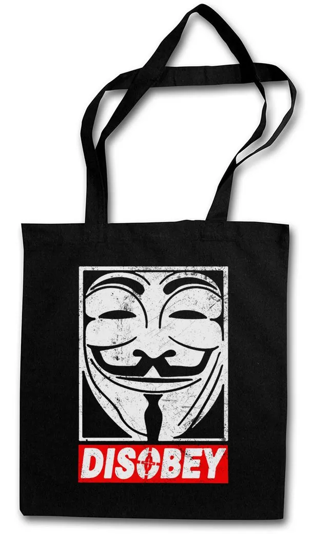 Urban Backwoods Beuteltasche Anonymous Disobey Stofftasche We Are Guy For Fawkes V Hacker Mask (1-tlg), Vendetta Maske Movie Legion