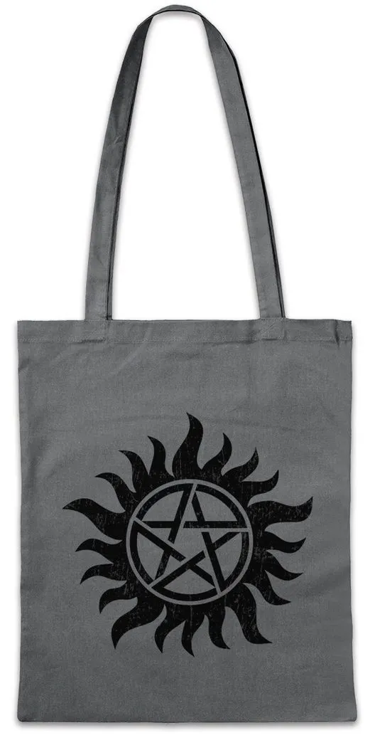 Urban Backwoods Beuteltasche Anti Possession Symbol Stofftasche Fun Logo Pentragramm Pentacle (1-tlg), Supernatural Flaming Sam Series