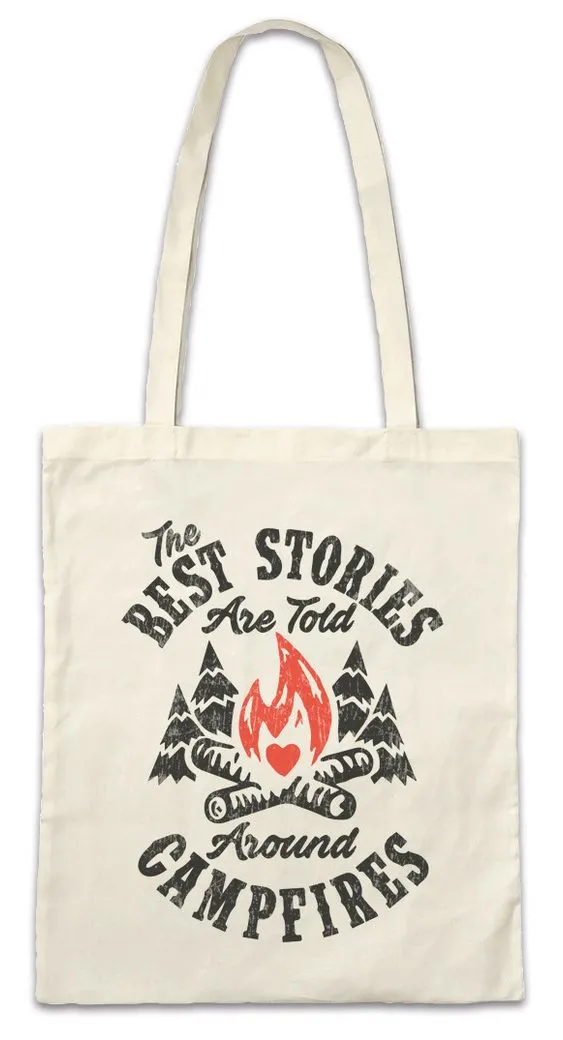 Urban Backwoods Beuteltasche Around Campfires Stofftasche Campen Camping Zelten Zelt Lagerfeuer (1-tlg), Pfadfinder Natur Boy Scout