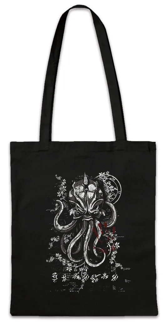 Urban Backwoods Beuteltasche Asian Ornament Octopus Stofftasche Cthulhu Tattoo Japan Horror Arkham (1-tlg), Art H. P. Lovecraft