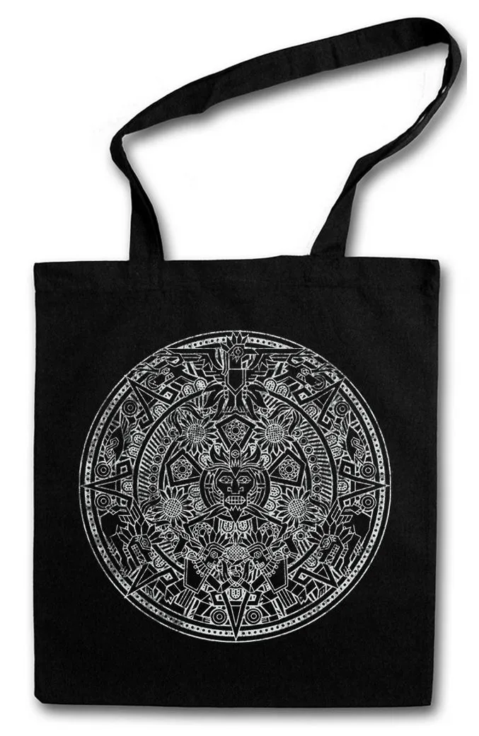 Urban Backwoods Beuteltasche Aztec Mandala Stofftasche Azteken Indians American Mayans Maya Mayas (1-tlg), Sign Calendar Mexico
