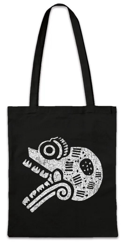 Urban Backwoods Beuteltasche Aztec Skull Stofftasche Aztecs Empire Tattoo American Indians Tribe (1-tlg), Schädel Totenkopf Azteken