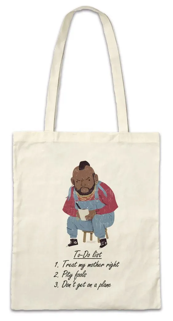 Urban Backwoods Beuteltasche Ba To-Do List Stofftasche The A Murdock B. A. Team Hannibal Baracus (1-tlg), Mr. Faceman Peck T
