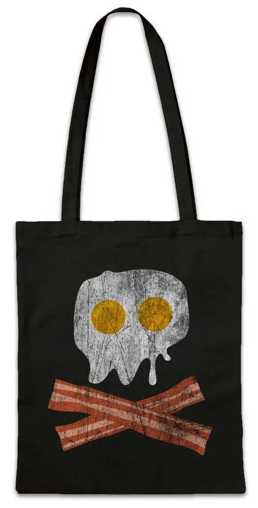 Urban Backwoods Beuteltasche Bacon & Egg Skull Stofftasche Spiegelei Bones Knochen Speck Cook (1-tlg), Schinken Eier Koch Totenkopf