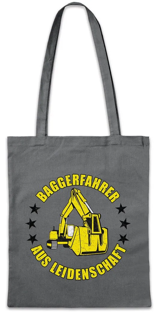 Urban Backwoods Beuteltasche Baggerfahrer Aus Leidenschaft Stofftasche Bagger Arbeit Excavator (1-tlg), Baustelle Beruf Fahrer LKW