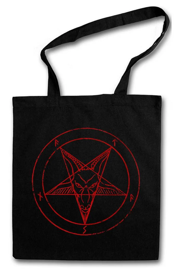 Urban Backwoods Beuteltasche Baphomet Pentagram Sign Stofftasche Shirt Aleister Satan Crowley (1-tlg), Pentagramm Satanic Circle 666