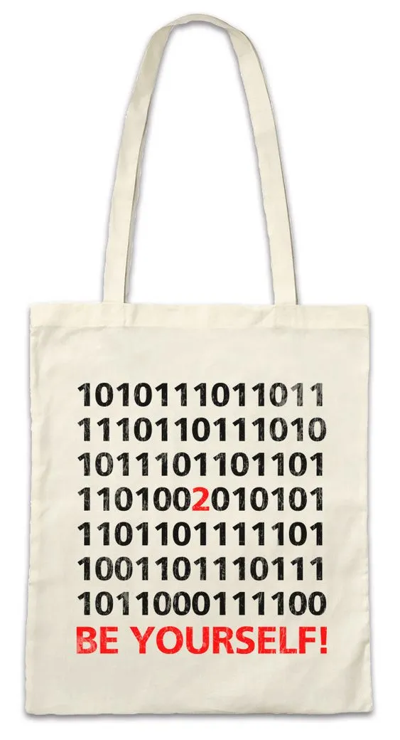Urban Backwoods Beuteltasche Be Yourself Binary Stofftasche Code Binär Informatiker Programmierer (1-tlg), PC Informatik IT Computer