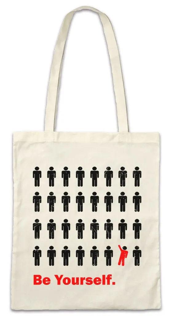 Urban Backwoods Beuteltasche Be Yourself Stofftasche Progressive Indie Hipster Mod Fashion Modern (1-tlg), Art Einer Gegen Alle