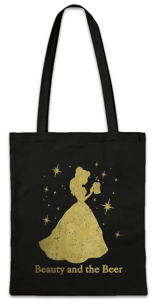 Urban Backwoods Beuteltasche Beauty and the Beer Stofftasche Bier Besoffen Karneval Fasching Kostüm (1-tlg), Verkleidung Alkohol Party Bier